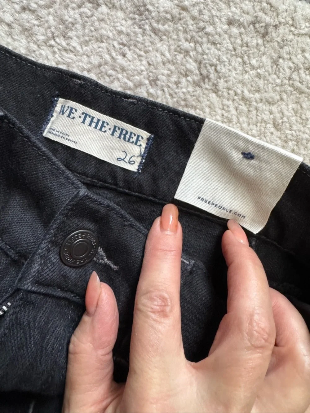 Free People Black Wide Leg Benji Jeans - size 26 - Picture 9 of 16
